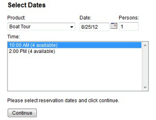 No - do not show calendar for even/tour bookings